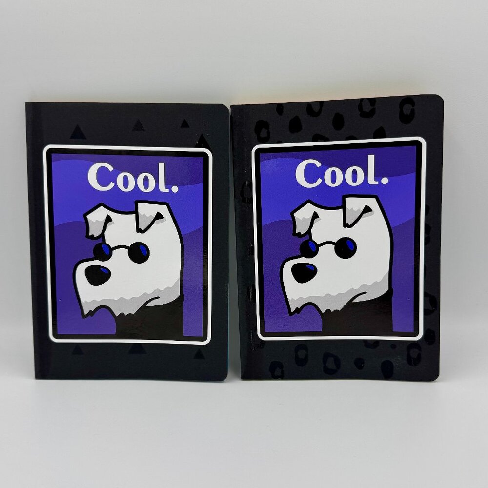 2 Black Notebooks/Journals With Dog Image. Cool.